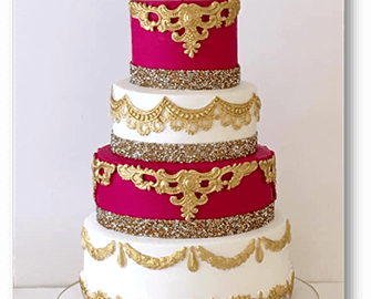 The three tiered cake made for the third anniversary