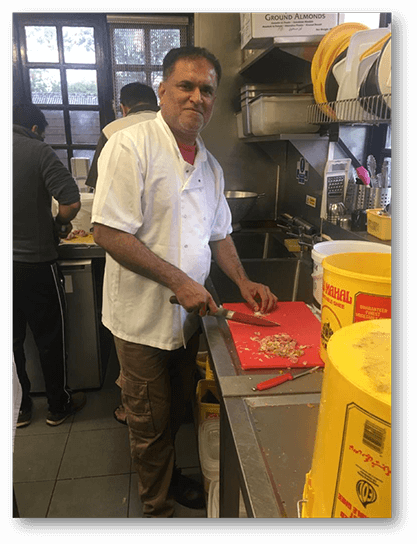Mr. Harish Jasvantalal preparing meal
