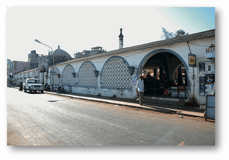 Side view of the vegetable market in Diu