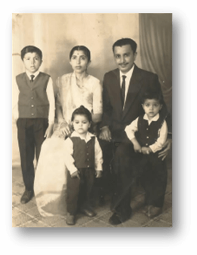 Mr. Tulsidas with his wife and children